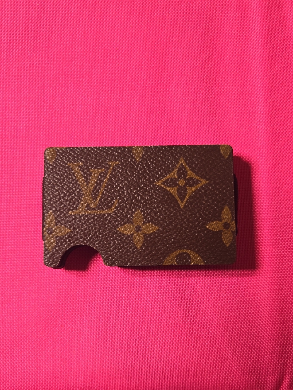Monogram Card Case in Brown and Gold